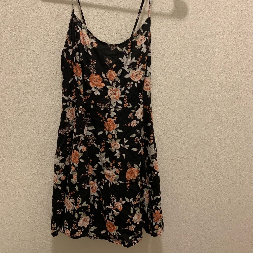 Black floral summer dress